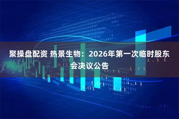 聚操盘配资 热景生物：2026年第一次临时股东会决议公告